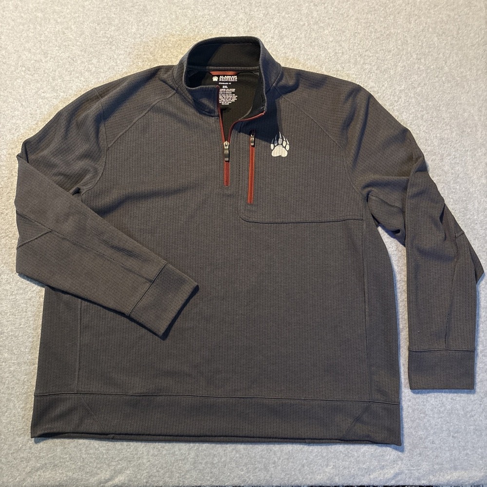 Alaskan Hardgear Men's Quarter Zip Pullover Gray Sz 2XL Zip Chest Pocket